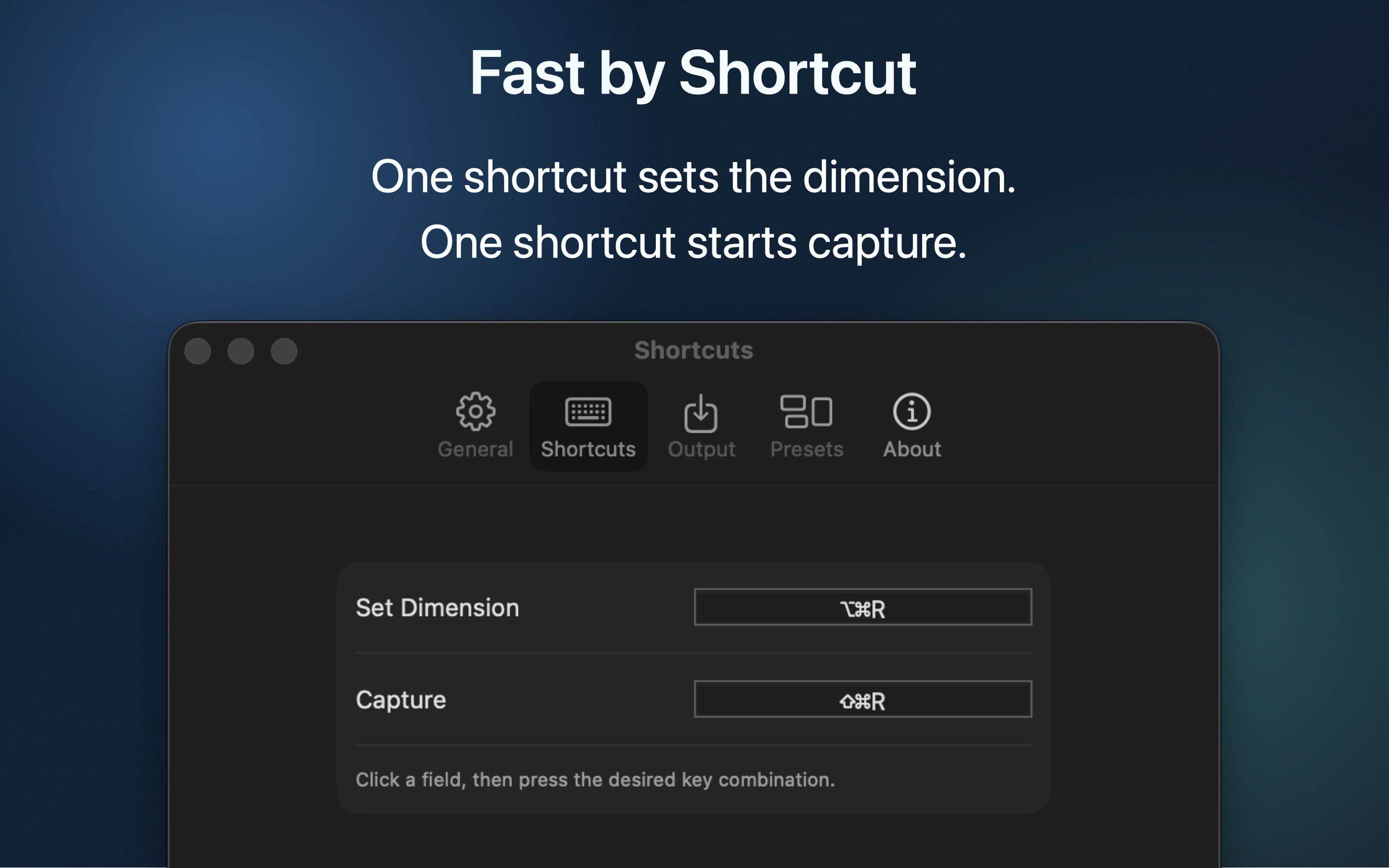 Framéd settings for managing capture presets